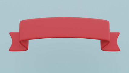 3d render red ribbon without text