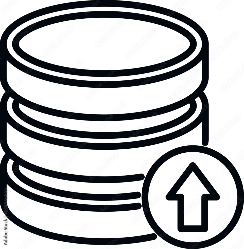 Poster storage server icon outline vector. data cloud. network system