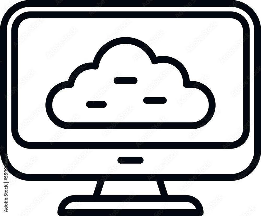 Poster computer backup icon outline vector. data cloud. server file