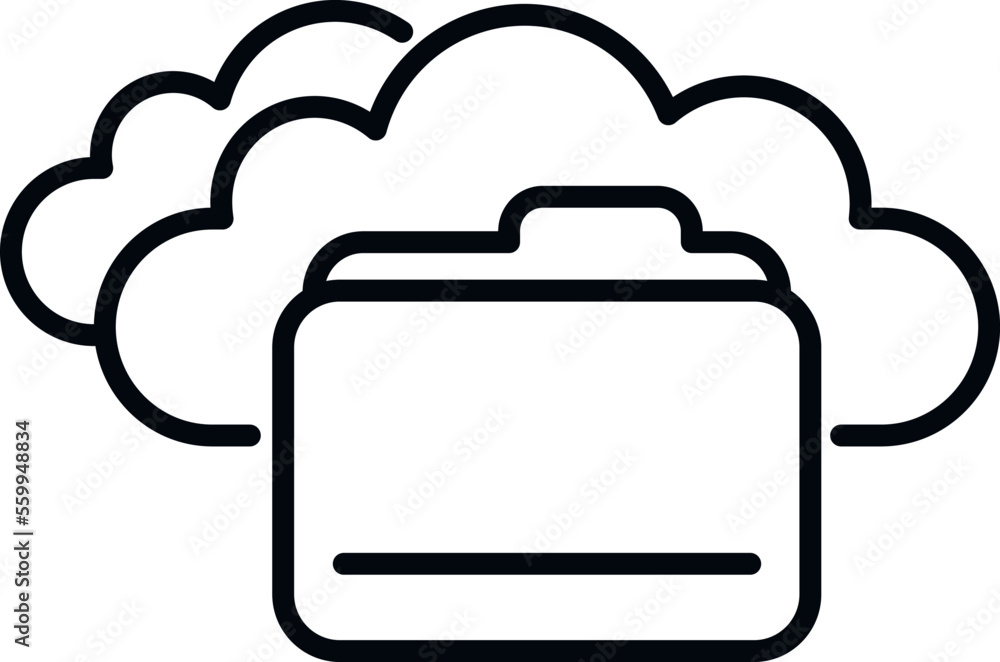 Poster file folder icon outline vector. data cloud. storage server