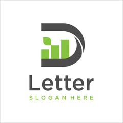 Letter D logo, Financial Logo, Growth Advisors Logo Design Template Vector Icon