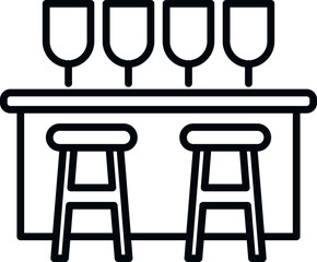 Mug bar counter icon outline vector. Cafe pub. Beer food