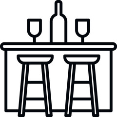 Food bar counter icon outline vector. Cafe table. Pub alcohol