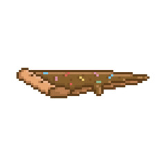Chocolate pizza, pixel art food