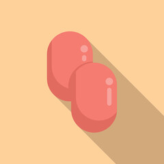 Berry cough drops icon flat vector. Remedy sore. Throat candy