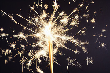 Sparklers on black background. IA Tehnology