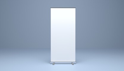 blank banner, mockup, roll up, 3d illustration