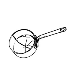 lineart drawing of household tools with transparent background for learn to coloring