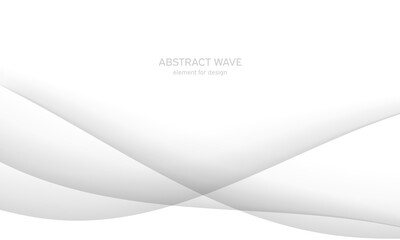 Abstract white background with smooth gray lines, waves. Modern, luxury and fashion. Gradient geometric. Vector illustration.