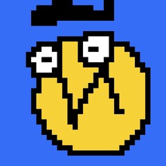 pixel art of monster cartoon