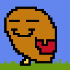 Obraz premium pixel art of a cartoon bird