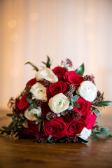 Christmas wedding bridal rose bouquet