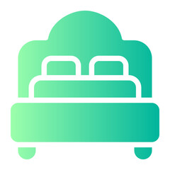 double bed gradient icon
