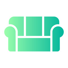 sofa bed gradient icon