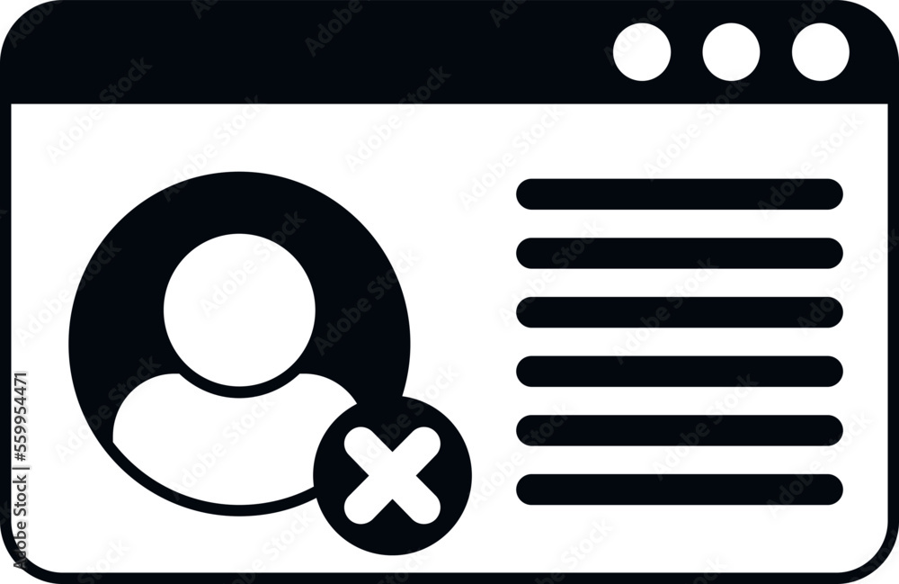 Aufkleber online trash user icon simple vector. delete service. remove account