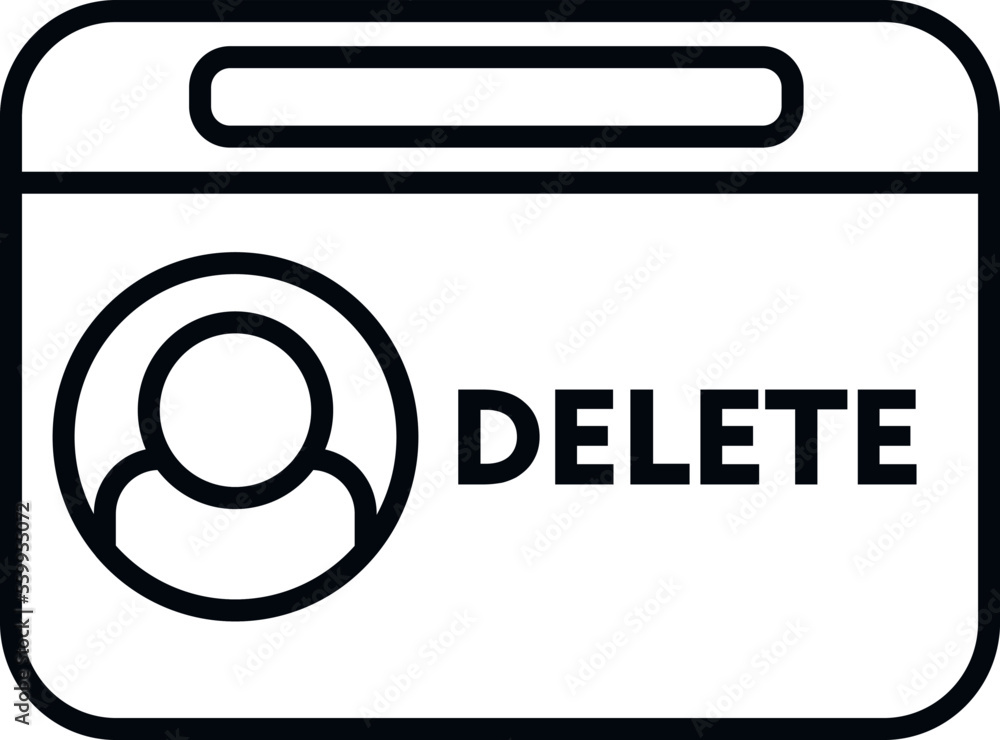 Poster web user delete icon outline vector. online service. sign file