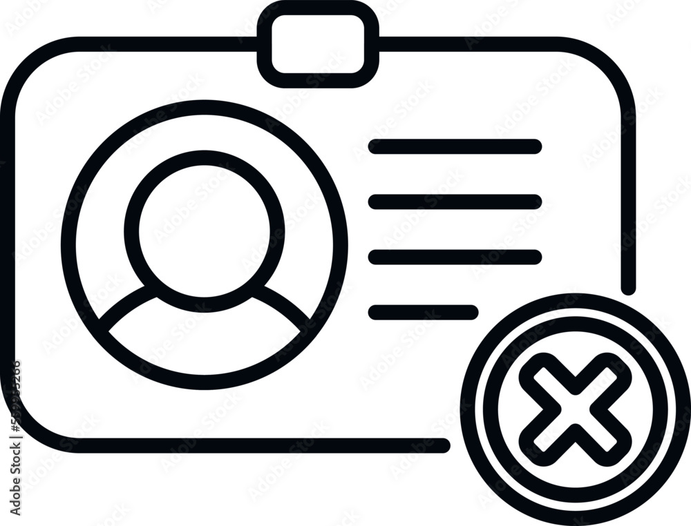 Poster delete user card icon outline vector. people service. account privacy