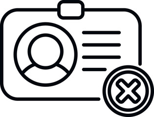 Delete user card icon outline vector. People service. Account privacy