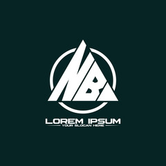 Letter NB triangle logo design vector © saiful