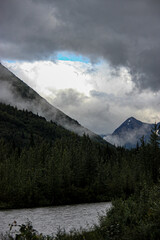 clouds over the mountains