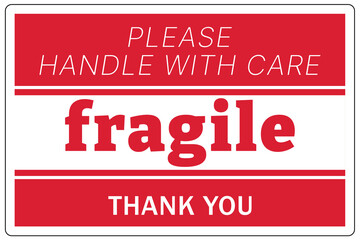 Shipping and storage labels fragile handle with care