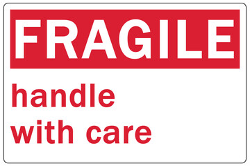 Shipping and storage labels fragile handle with care