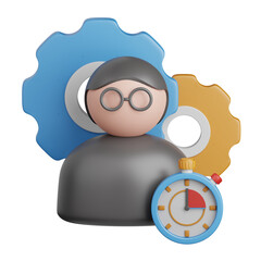 Naklejka premium 3d rendering employee performance isolated useful for business, company, corporate and finance
