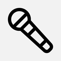 Mic icon in line style about multimedia, use for website mobile app presentation