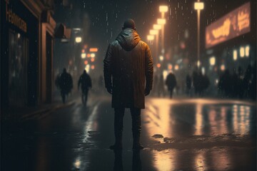 Obraz premium Digital illustration about imagery of loneliness.