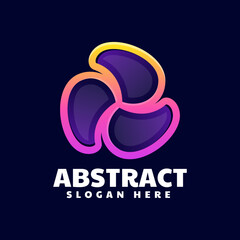 Vector Logo Illustration Abstract Line Art Gradient Style.