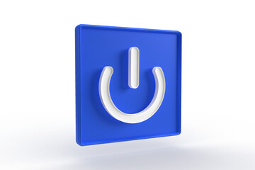 power render 3d icon plastic button