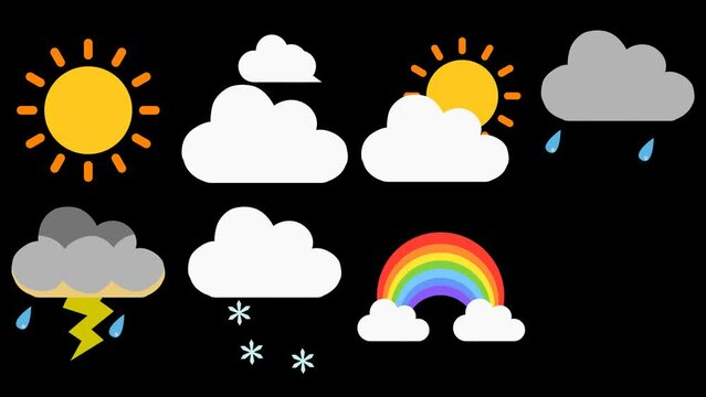 天気の絵文字8種セット_背景透過済みmov
