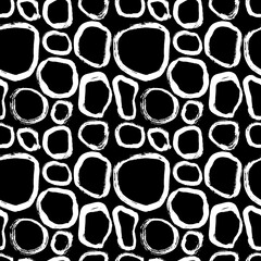Grunge Dry Brush Frames Vector Seamless Pattern.