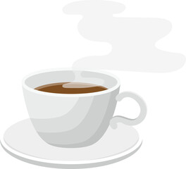 Cartoon comic vector of a cup of coffee with smoke