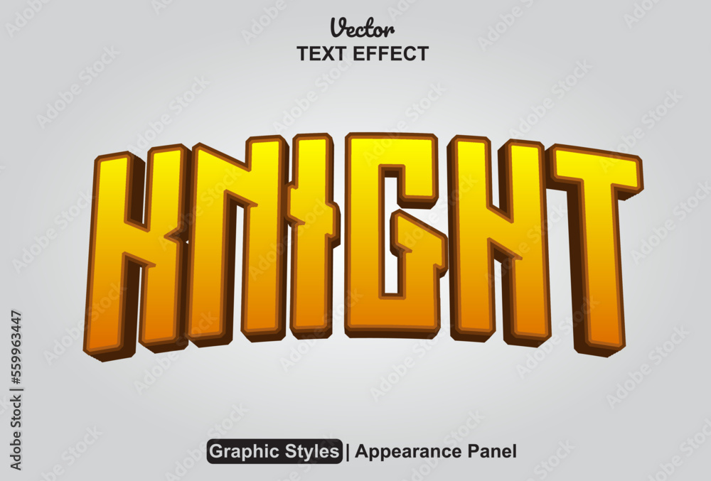 Poster knight text effect with graphic style and editable.