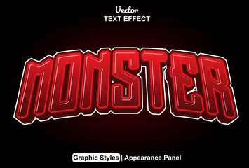 monster text effect with graphic style and editable.
