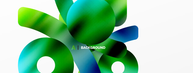 Metallic shiny geometric surfaces, round shapes and circles. Digital web futuristic template for wallpaper, banner, background, card, book Illustration, landing page