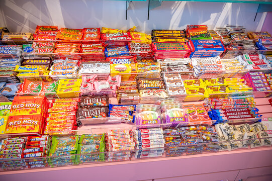 Honolulu, Hawaii - January 2, 2023: Dylan's Candy Bar in in Waikiki on Kalakuau Avenue.