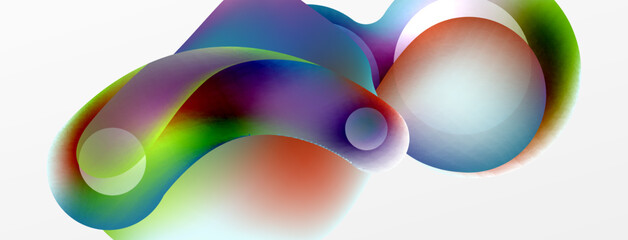 Fluid abstract background, round shapes and circle flowing design for wallpaper, banner, background or landing