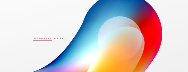 Fluid abstract background, round shapes and circle flowing design for wallpaper, banner, background or landing