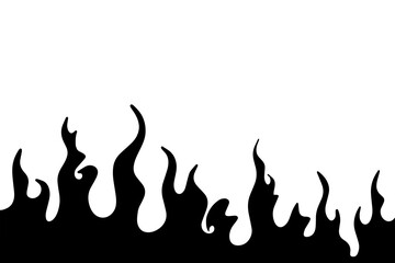Fire vector, flame icon. Black icon isolated on white background.