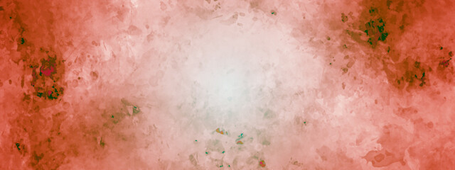 Fototapeta premium Colorful red watercolor background with vintage texture design on white paper background. Abstract watercolor background handprint colorful gradient ink. 