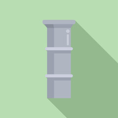 Steam chimney icon flat vector. Smoke factory. Cute home