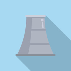 Power plant chimney icon flat vector. Industrial stack. Roof construction