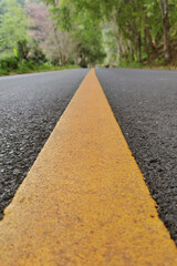 Empty highway asphalt road texture. Top view.