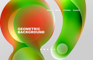 Abstract liquid background for your landing page design. Web page for website or mobile app wallpaper