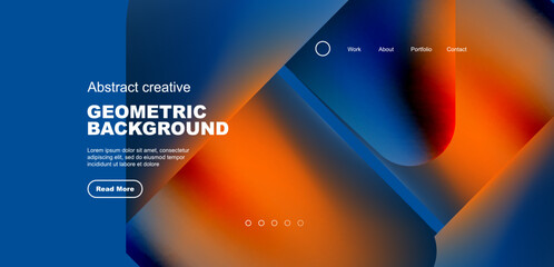 Liquid shapes with flowing gradient colors. Geometric circle round triangles. Vector illustration for wallpaper, banner, background, leaflet, catalog, cover, flyer