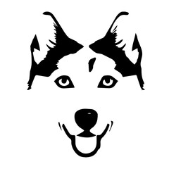 Husky dog ​​face silhouette