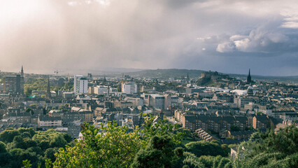 Fototapeta premium A view from Arthur's Seat, City of Edinburgh 