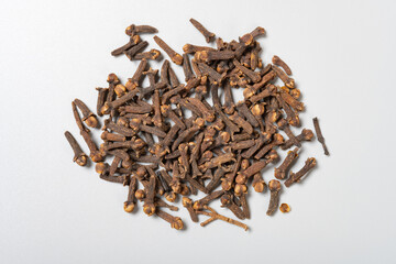 top view herb DingXiang or Caryophylli Flos or Clove